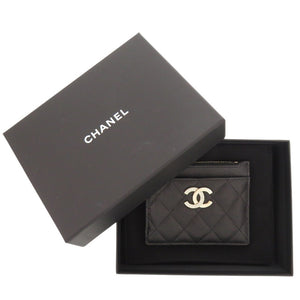 未使用 シャネル マトラッセ ココマーク AP3139 レザー ブラック フラグメントケース 財布 黒 1464【中古】CHANEL