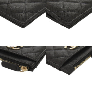 未使用 シャネル マトラッセ ココマーク AP3139 レザー ブラック フラグメントケース 財布 黒 1464【中古】CHANEL
