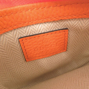 未使用品 グッチ ロゴ 821831 レザー オレンジ マイクロ ミニ ショルダーバッグ 1477【中古】GUCCI