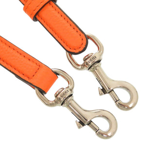 未使用品 グッチ ロゴ 821831 レザー オレンジ マイクロ ミニ ショルダーバッグ 1477【中古】GUCCI
