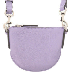 未使用品 グッチ ロゴ 821831 レザー パープル マイクロ ミニ ショルダーバッグ 紫 1478【中古】GUCCI