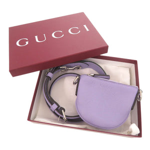 未使用品 グッチ ロゴ 821831 レザー パープル マイクロ ミニ ショルダーバッグ 紫 1478【中古】GUCCI