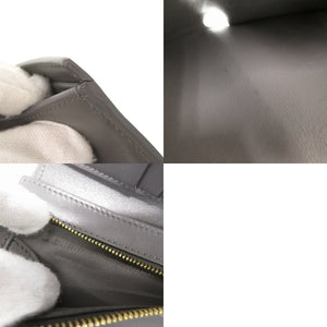 セリーヌ バイカラー ミディアムストラップ レザー グレー ピンク 二つ折り財布 1487【中古】CELINE