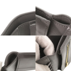 セリーヌ バイカラー ミディアムストラップ レザー グレー ピンク 二つ折り財布 1487【中古】CELINE