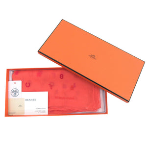 美品 エルメス カレ100 マルチチャーム H344141S01 ヴァーミリオン スカーフ 1515【中古】HERMES