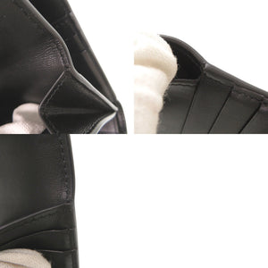 新品同様 セリーヌ スモール フラップウォレット トリオンフ レザー ブラック 三つ折り財布 黒 1518【中古】CELINE