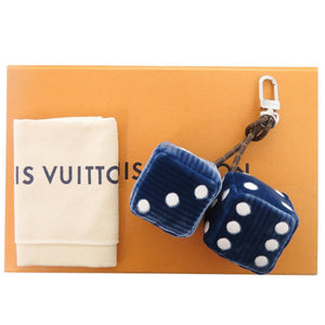 新品同様 ルイ ヴィトン ラッキーダイス M03106 ベルベット ネイビー キーホルダー バッグチャーム LV 1525【中古】LOUIS VUITTON