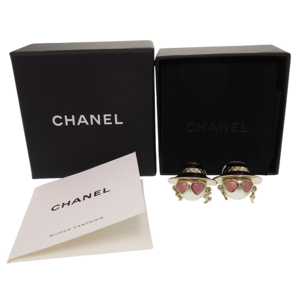 シャネル ココマーク ドール ピアス フェイクパール メタル ゴールド 1526【中古】CHANEL