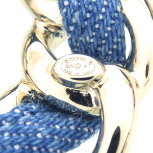 新品同様 シャネル ココマーク B25P ABF175 ブローチ デニム メタル ブルー 1527【中古】CHANEL