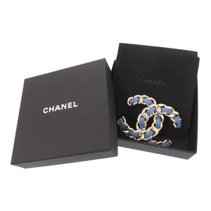 新品同様 シャネル ココマーク B25P ABF175 ブローチ デニム メタル ブルー 1527【中古】CHANEL