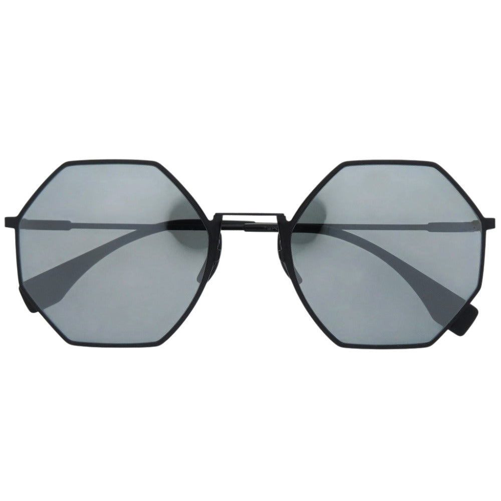 フェンディ オクタゴン ミラーレンズ FF0292/S 807T4 メタル ブラック サングラス 黒 1536【中古】FENDI