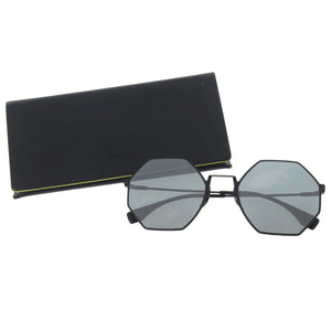 フェンディ オクタゴン ミラーレンズ FF0292/S 807T4 メタル ブラック サングラス 黒 1536【中古】FENDI