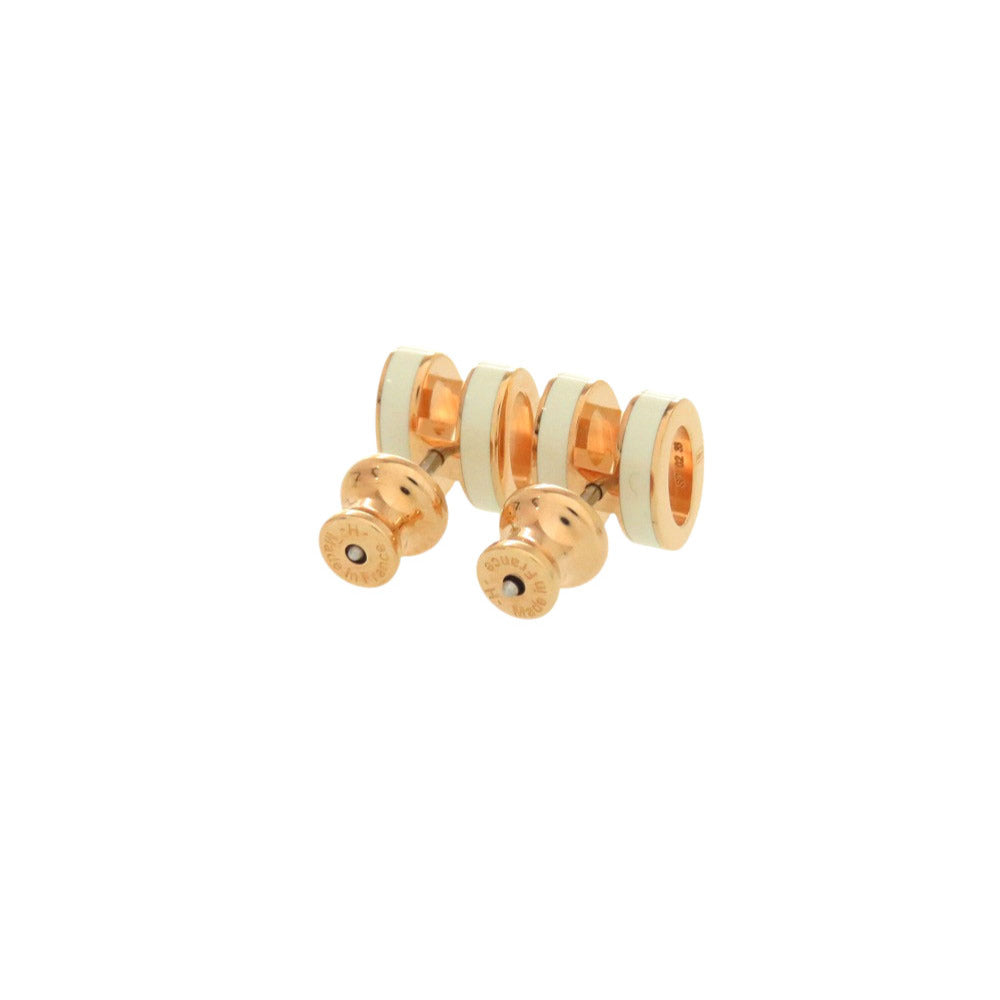 新品同様 エルメス ポップアッシュ ミニ ホワイト ローズゴールド金具 ピアス アクセサリー 白 1548 【中古】 HERMES