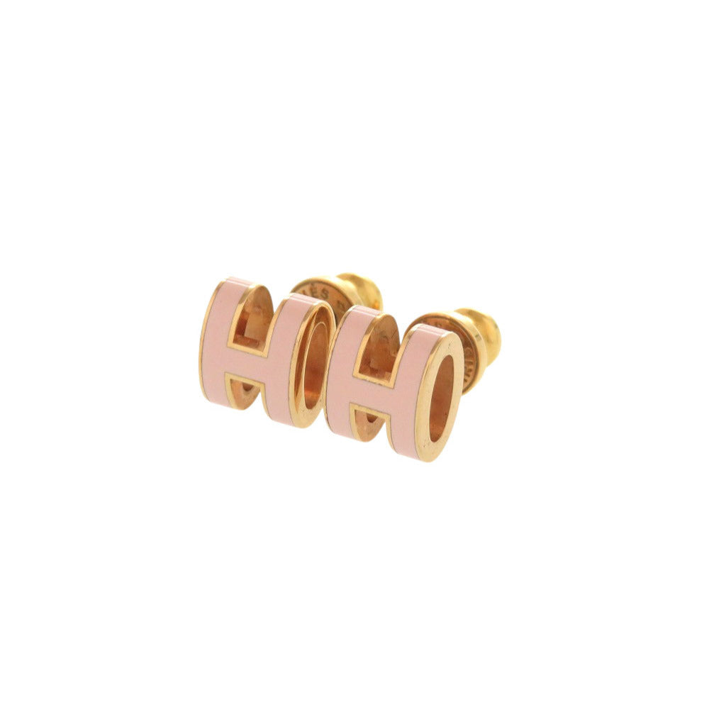 新品同様 エルメス ポップアッシュ ミニ ピンク ゴールド金具 ピアス アクセサリー 1550 【中古】 HERMES
