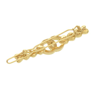 美品 シャネル ココマーク ハート ストーン メタル ゴールド B23P ヘアピン アクセサリー 1551【中古】 CHANEL
