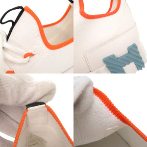 未使用 エルメス リフト サイズ36.5 カーフ ニット ホワイト スニーカー 白 1558【中古】HERMES