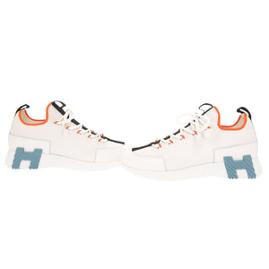 未使用 エルメス リフト サイズ36.5 カーフ ニット ホワイト スニーカー 白 1558【中古】HERMES