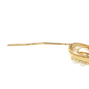 美品 シャネル ココマーク メタル ラインストーン フェイクパール ゴールド ヘアクリップ ヘアアクセサリー 1567【中古】CHANEL