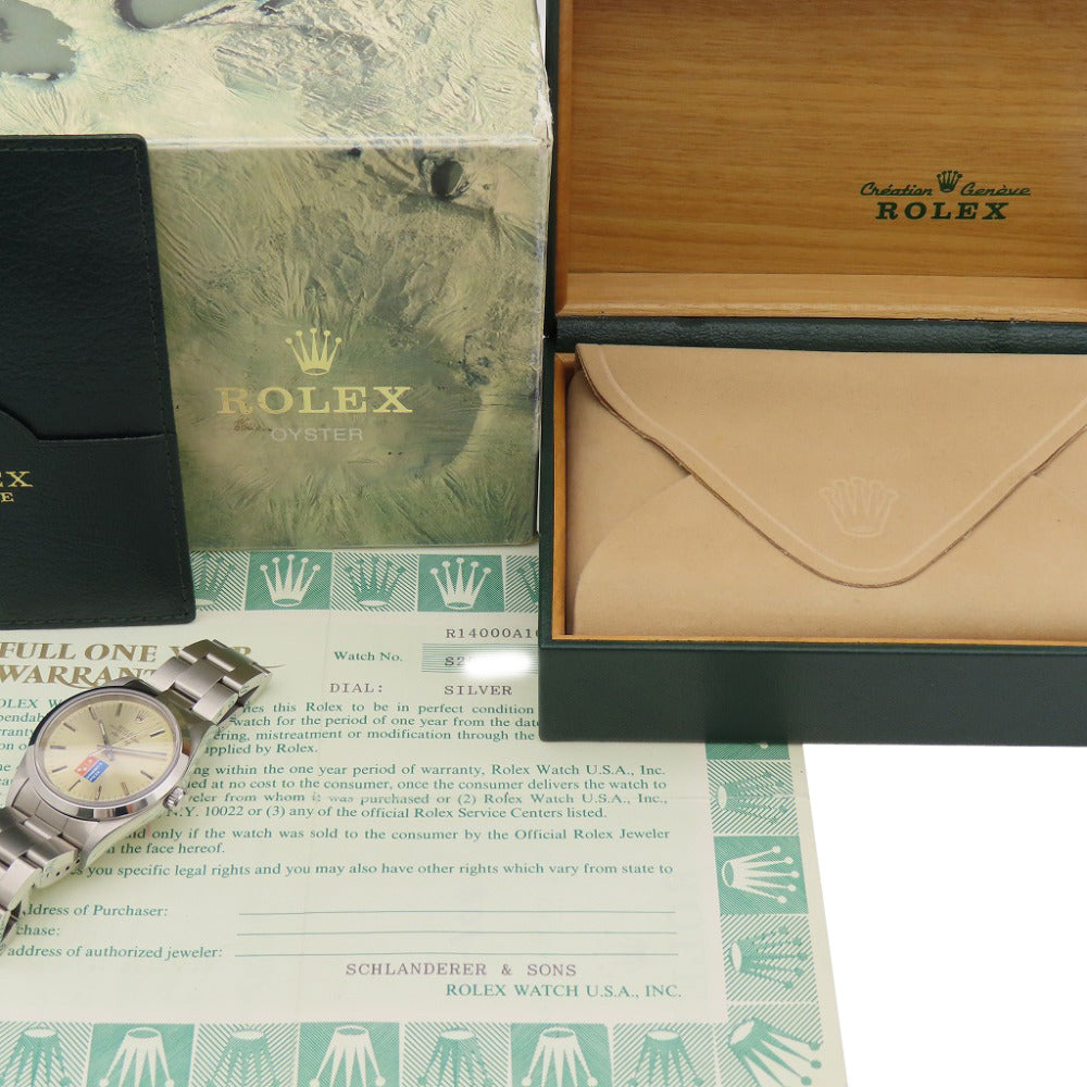 美品 ロレックス エアキング ドミノピザ 14000 自動巻き S番 腕時計 SS シルバー 1573【中古】ROLEX メンズ