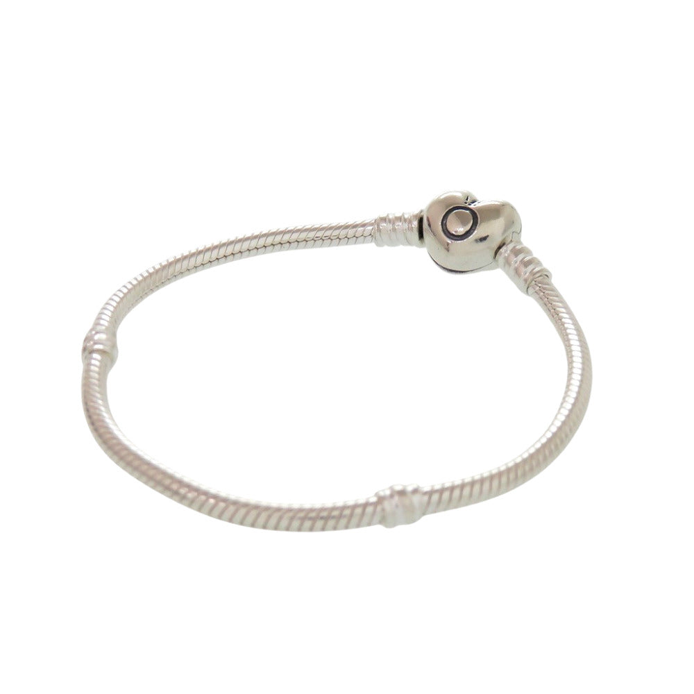 パンドラ ハートクラスプ スネークチェーン ブレスレット シルバー925 1613【中古】PANDORA