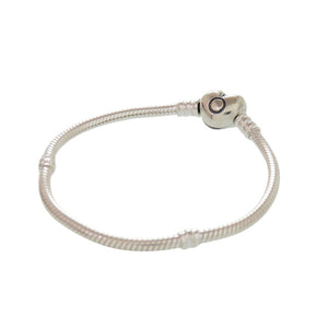 パンドラ ハートクラスプ スネークチェーン ブレスレット シルバー925 1613【中古】PANDORA
