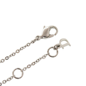クリスチャンディオール テディベア クラウン メタル シルバー ネックレス 1642【中古】Christian Dior