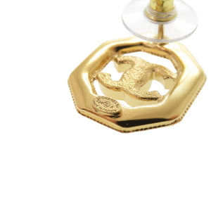 新品同様 シャネル マトラッセ ココマーク T24 A ストーン ゴールド ピアス アクセサリー 1644 【中古】 CHANEL