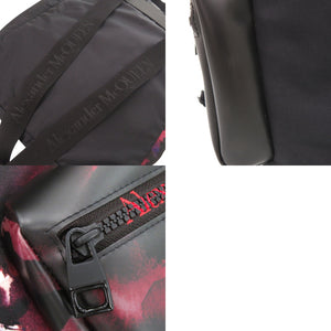 新品同様 アレキサンダーマックイーン ロゴ ナイロン ブラック レッド リュック バックパック 黒 1648【中古】Alexander McQueen