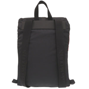 新品同様 アレキサンダーマックイーン ロゴ ナイロン ブラック レッド リュック バックパック 黒 1648【中古】Alexander McQueen