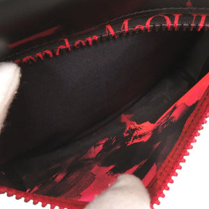 新品同様 アレキサンダーマックイーン ロゴ ナイロン ブラック レッド リュック バックパック 黒 1648【中古】Alexander McQueen