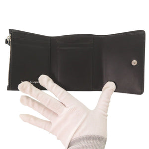 新品同様 メゾン マルジェラ 4ステッチ SA3UI0017 レザー ブラック 三つ折り財布 黒 1657【中古】Maison Margiela