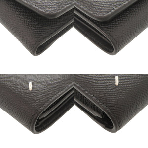新品同様 メゾン マルジェラ 4ステッチ SA3UI0017 レザー ブラック 三つ折り財布 黒 1657【中古】Maison Margiela