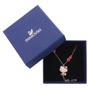 美品 スワロフスキー ハローキティ ラインストーン/メタル シルバー/レッド ネックレス 1666【中古】SWAROVSKI