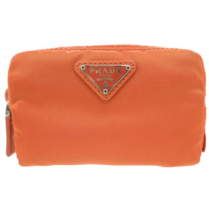 美品 プラダ ヴェラ 1N0339 ナイロン オレンジ ポーチ 1687 PRADA