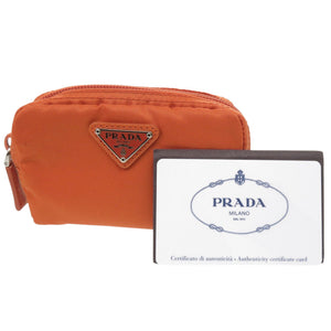 美品 プラダ ヴェラ 1N0339 ナイロン オレンジ ポーチ 1687 PRADA