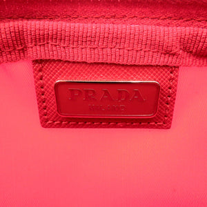 美品 プラダ ヴェラ 1N1412 ナイロン ポーチ バッグ 赤 1688【中古】PRADA