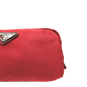美品 プラダ ヴェラ 1N1412 ナイロン ポーチ バッグ 赤 1688【中古】PRADA