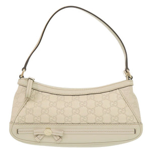 美品 グッチ グッチシマ 269893 レザー ホワイト ショルダーバッグ 白 1704【中古】GUCCI