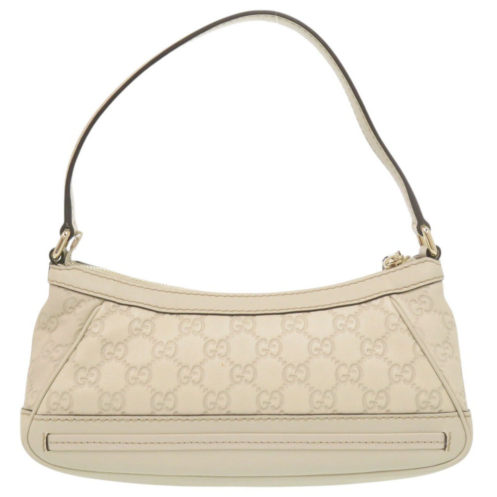 美品 グッチ グッチシマ 269893 レザー ホワイト ショルダーバッグ 白 1704【中古】GUCCI