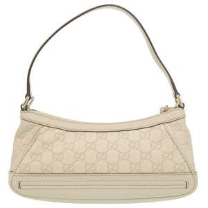 美品 グッチ グッチシマ 269893 レザー ホワイト ショルダーバッグ 白 1704【中古】GUCCI
