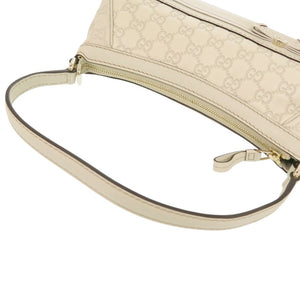 美品 グッチ グッチシマ 269893 レザー ホワイト ショルダーバッグ 白 1704【中古】GUCCI