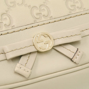 美品 グッチ グッチシマ 269893 レザー ホワイト ショルダーバッグ 白 1704【中古】GUCCI