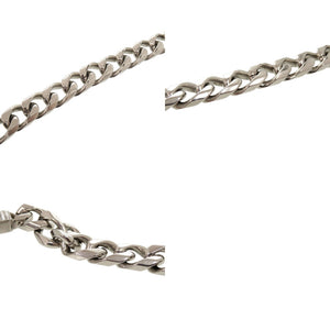 美品 ディオール チェーンリンク 真鍮 ラインストーン シルバー ネックレス 1713【中古】Dior