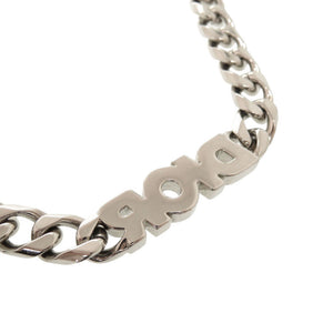 美品 ディオール チェーンリンク 真鍮 ラインストーン シルバー ネックレス 1713【中古】Dior
