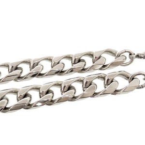 美品 ディオール チェーンリンク 真鍮 ラインストーン シルバー ネックレス 1713【中古】Dior
