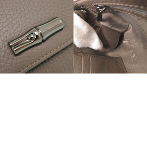 美品 ロンシャン ロゾ レザー グレー ショルダーバッグ 1714【中古】Longchamp