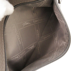 美品 ロンシャン ロゾ レザー グレー ショルダーバッグ 1714【中古】Longchamp