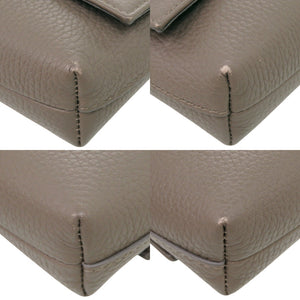 美品 ロンシャン ロゾ レザー グレー ショルダーバッグ 1714【中古】Longchamp