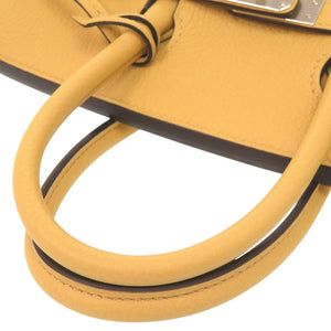 未使用品 エルメス バーキン25 トゴ パイユ シルバー金具 G刻印 ハンドバッグ 黄 1759【中古】HERMES
