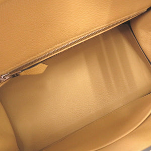 未使用品 エルメス バーキン25 トゴ パイユ シルバー金具 G刻印 ハンドバッグ 黄 1759【中古】HERMES